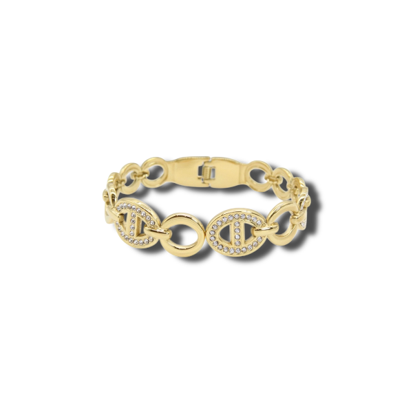 Bracelet Doré Maillons Strassés