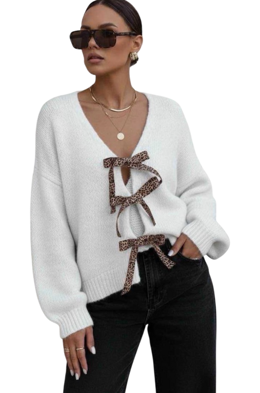 Gilet à noeud léopard