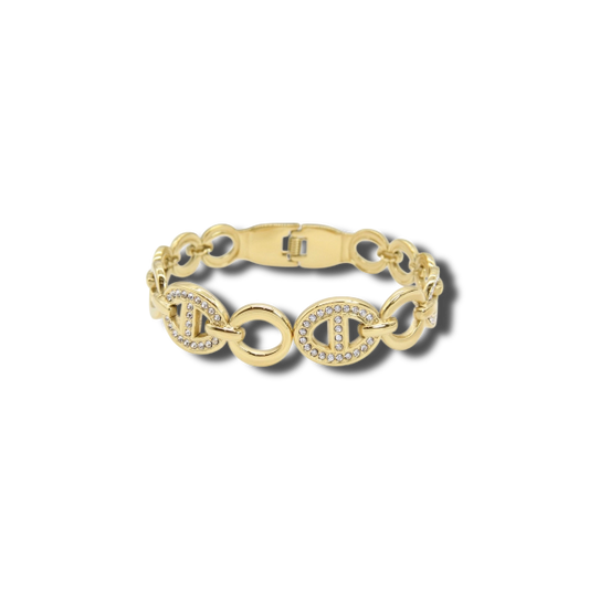 Bracelet Doré Maillons Strassés