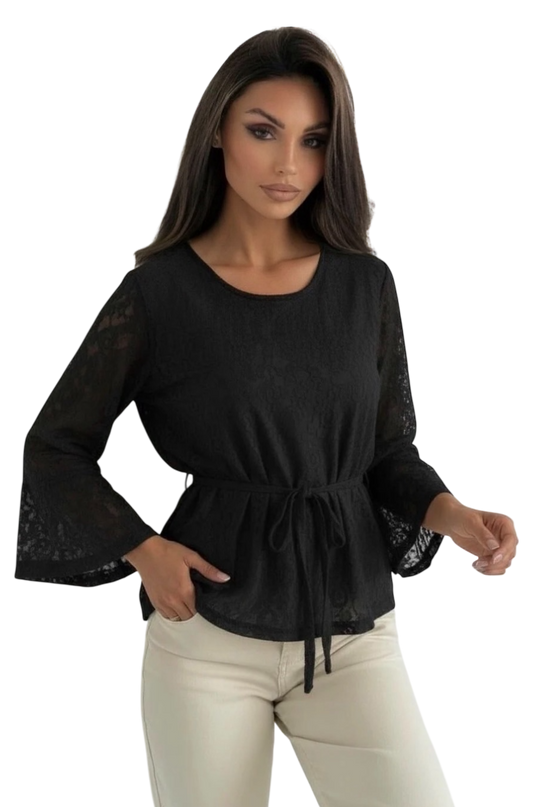 Blouse avec lien manches évasées